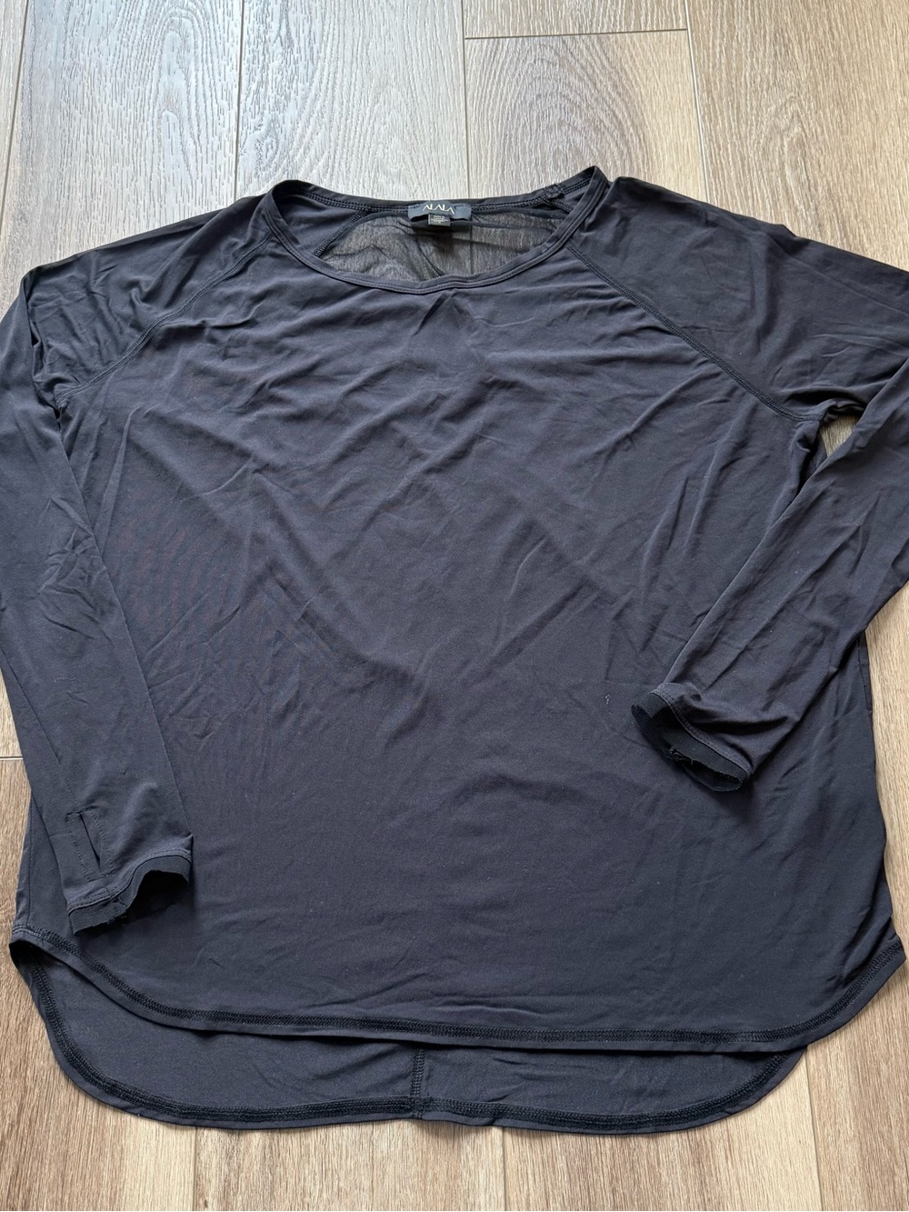 ALALA  mesh athletic Black Long-Sleeve  Women’s Top size small